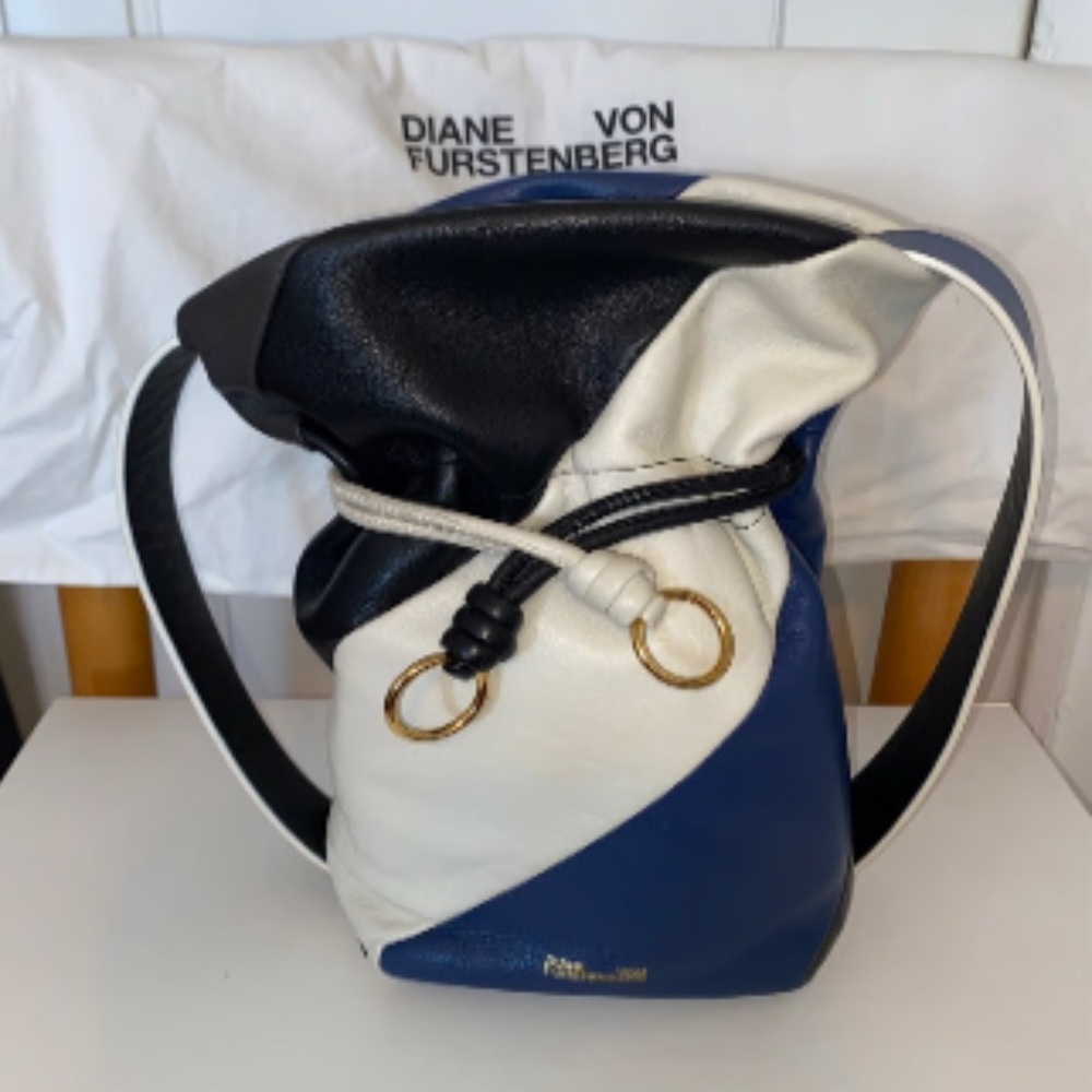 Diane Von Furstenberg drawstring bag.